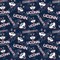 Licensed NCAA University of Connecticut Tone on Tone UCON-1178 Cotton Fabric by the Yard